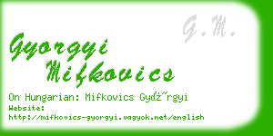 gyorgyi mifkovics business card